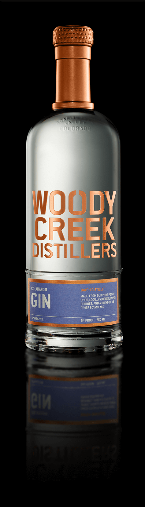 Woody Creek Distillers Colorado Gin bottle