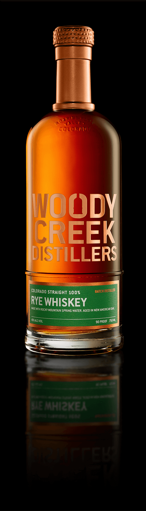 Woody Creek Distillers Straight Rye Whiskey bottle